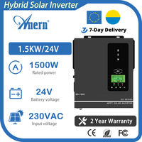 Anern 1500W 1000W Hybrid Solar Inverter 80A MPPT Charger 12V 24V to 230V Max PV 150VDC Pure Sine Wave Inverter for Home Backup