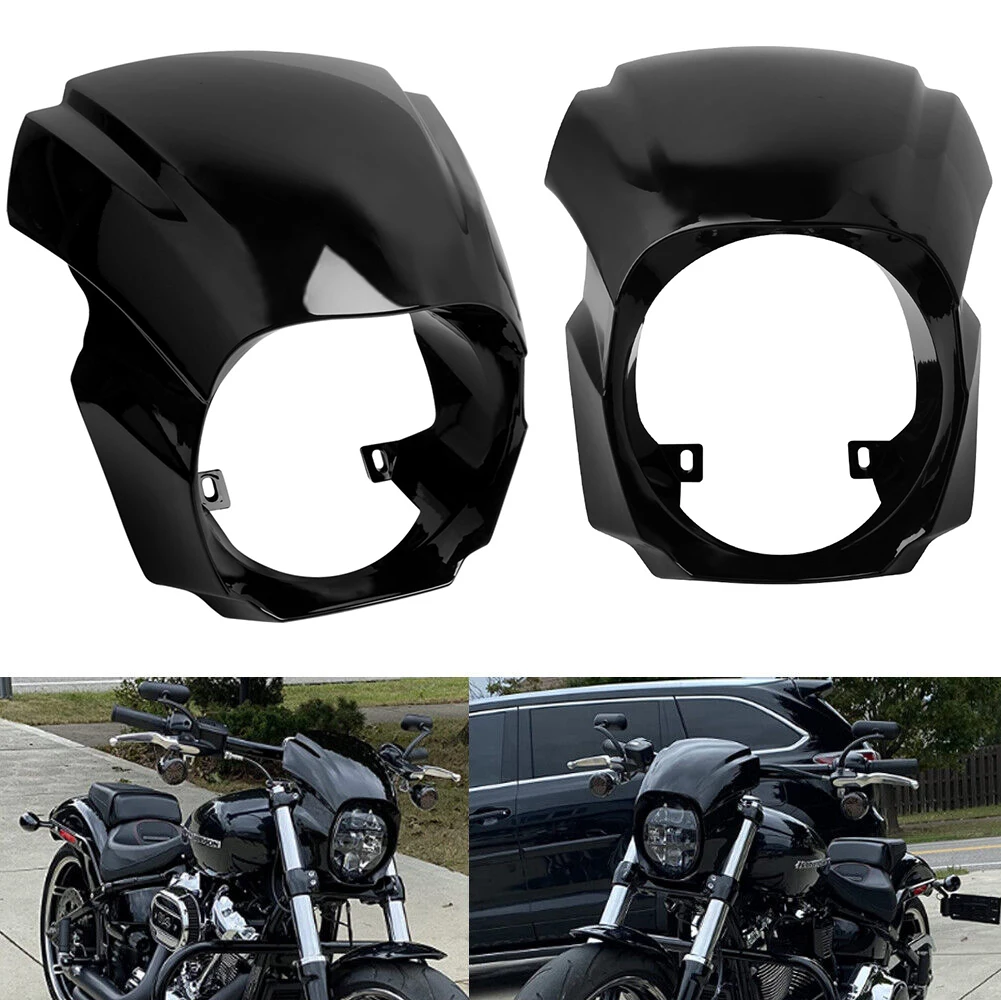 Motorcycle Gloss Black Front Headlight Fairing Cover Mask For Harley Softail Breakout FXBRS 114 FXBR 107 2018-2022