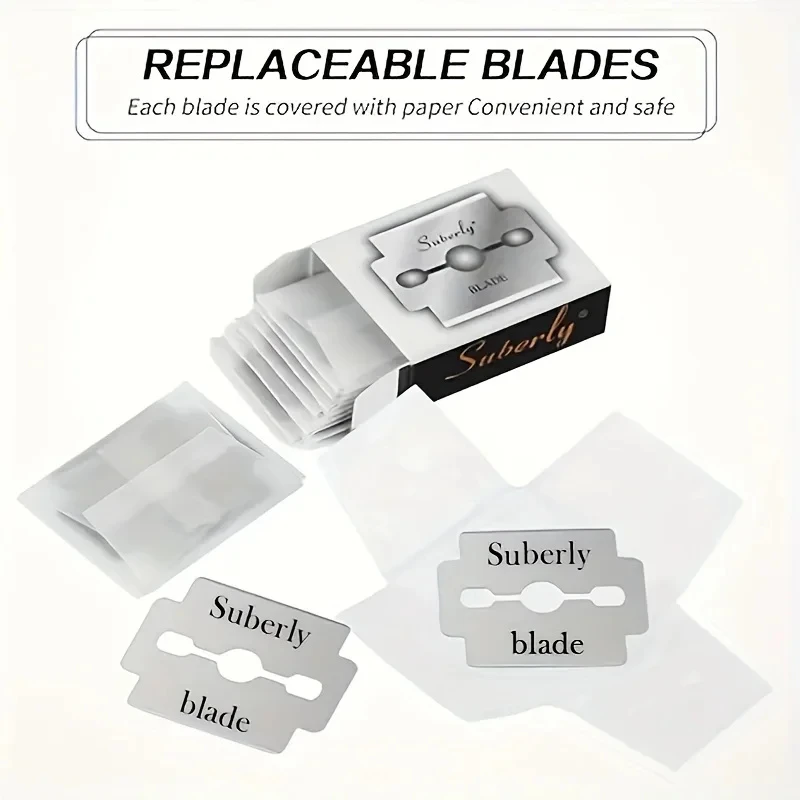 Stainless Steel Safety Razor Blades, Half Single Edge, Old-Fashioned Manual Shaving Blades for Barbers & Hairdressing Tools - view 2