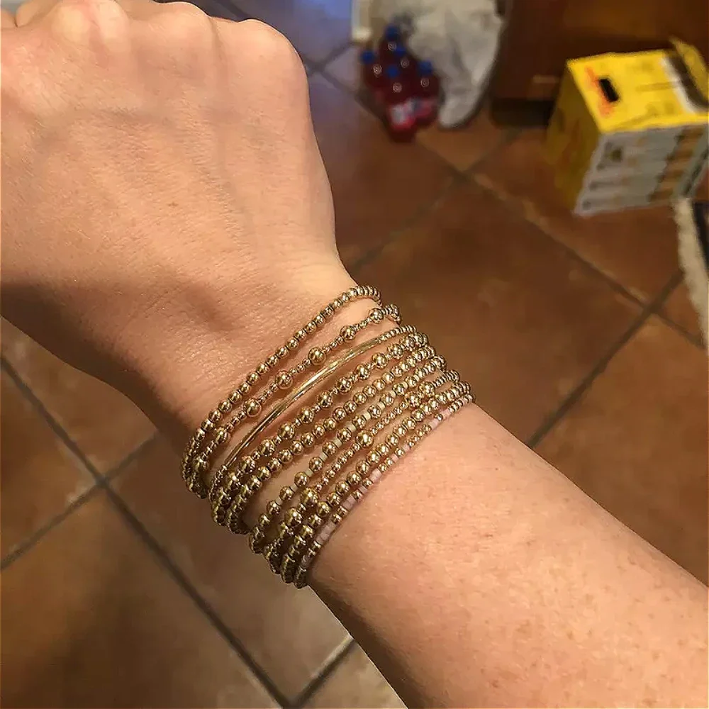 YozyCraft Classic Sincerity Pattern 4mm Bead Stackable Stretch Bracelet, Fashion Jewelry Gift for Women