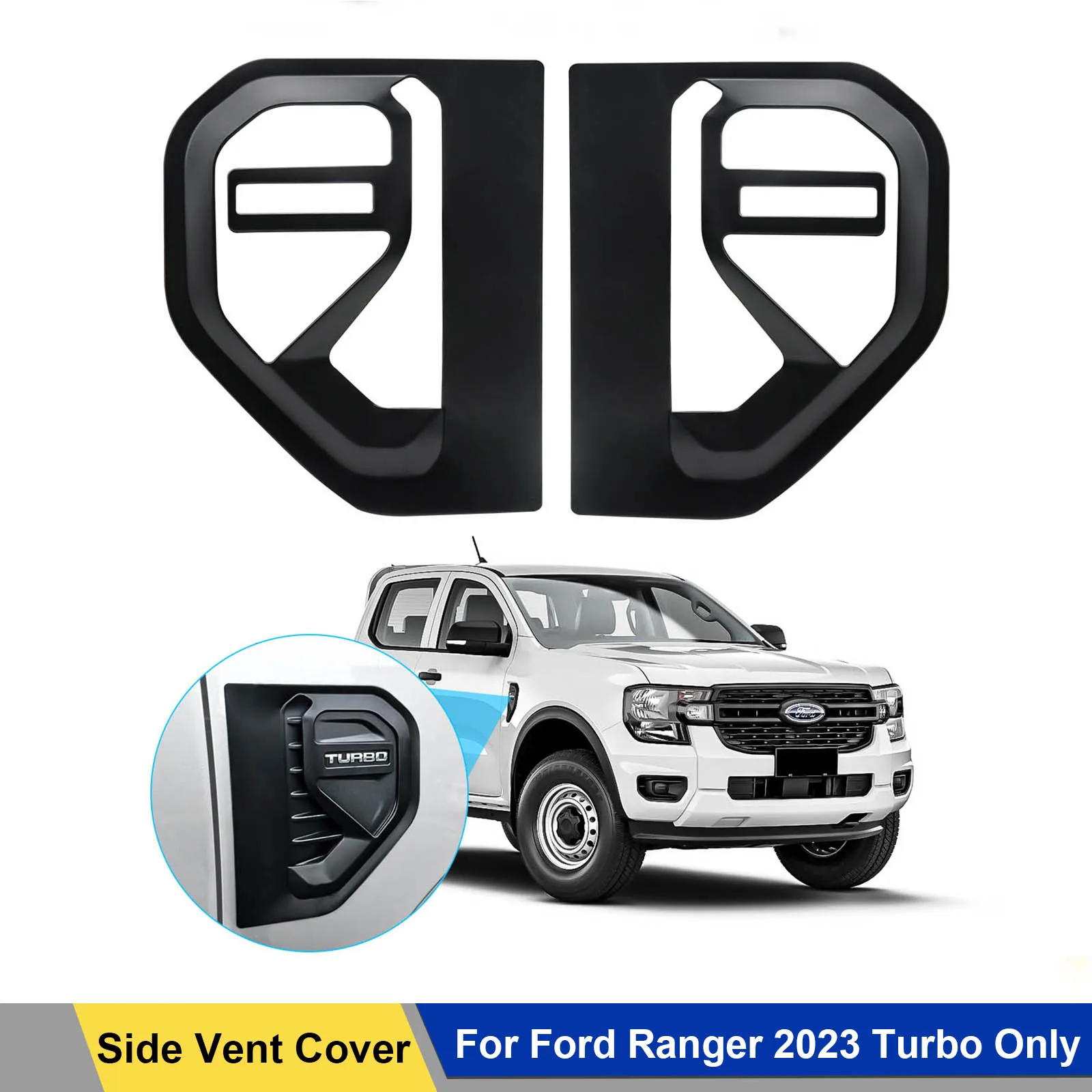 

Door Side Vent Cover Trim Guard For Ford Ranger T9 2023 2024 Wildtrak XLT XLS Turbo Only NEXT GEN Car Accessories