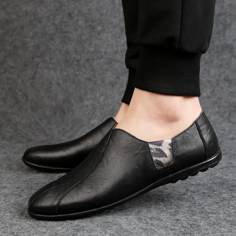 Zapatos informales para hombre, zapatos formales Sapato Masculino, zapatos de cuero genuino de talla grande, zapatos mocasines lujosos para hombre