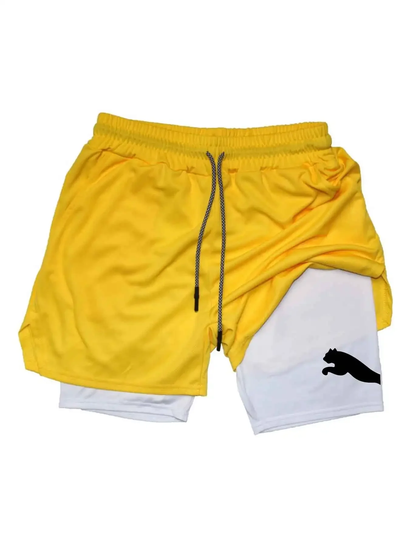 Printed Sports Shorts 2-in-1 Gym Running Shorts Slow Running Casual Sportswear Fitness Double Layer Shorts 2026 Summer