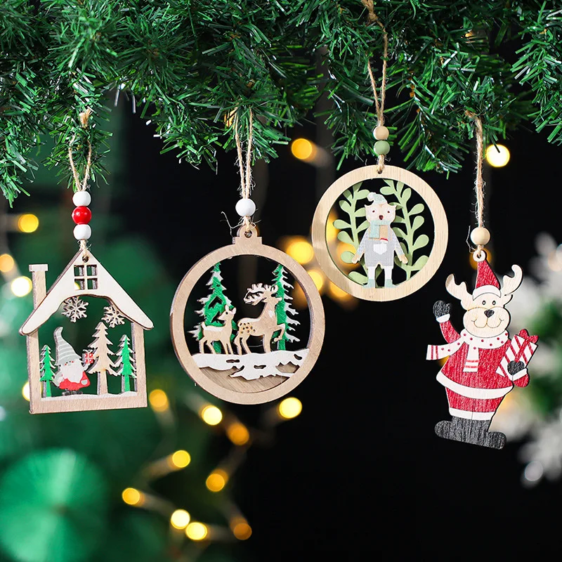 

2026 New Christmas Hanging Christmas Decoration Wooden Hanging Christmas Skeleton Old Man Hanging Decor Christmas Ornaments