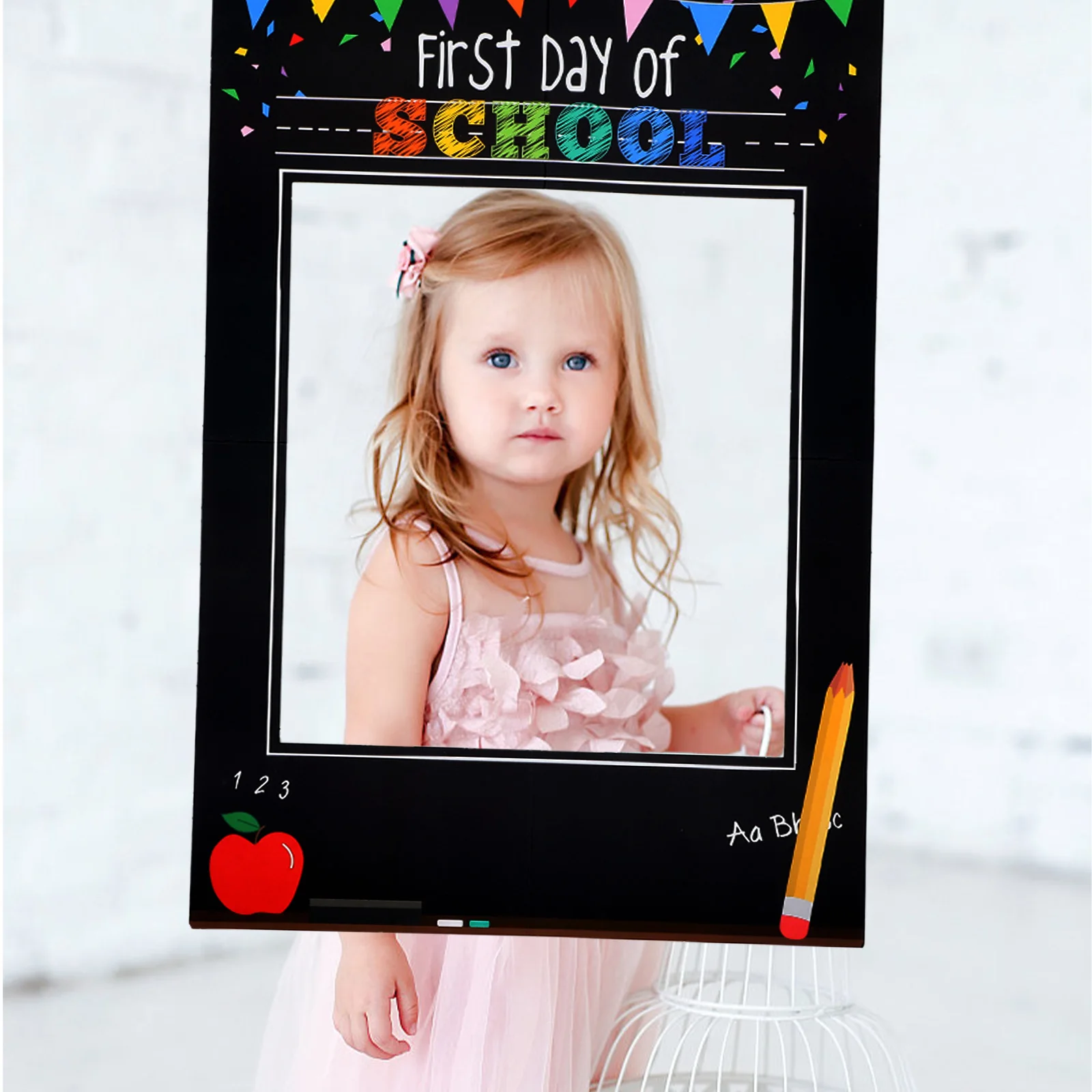 

First Day School Photo Booth Props Frame Bright Party Favors Classroom Decor Back to School Picture Frame