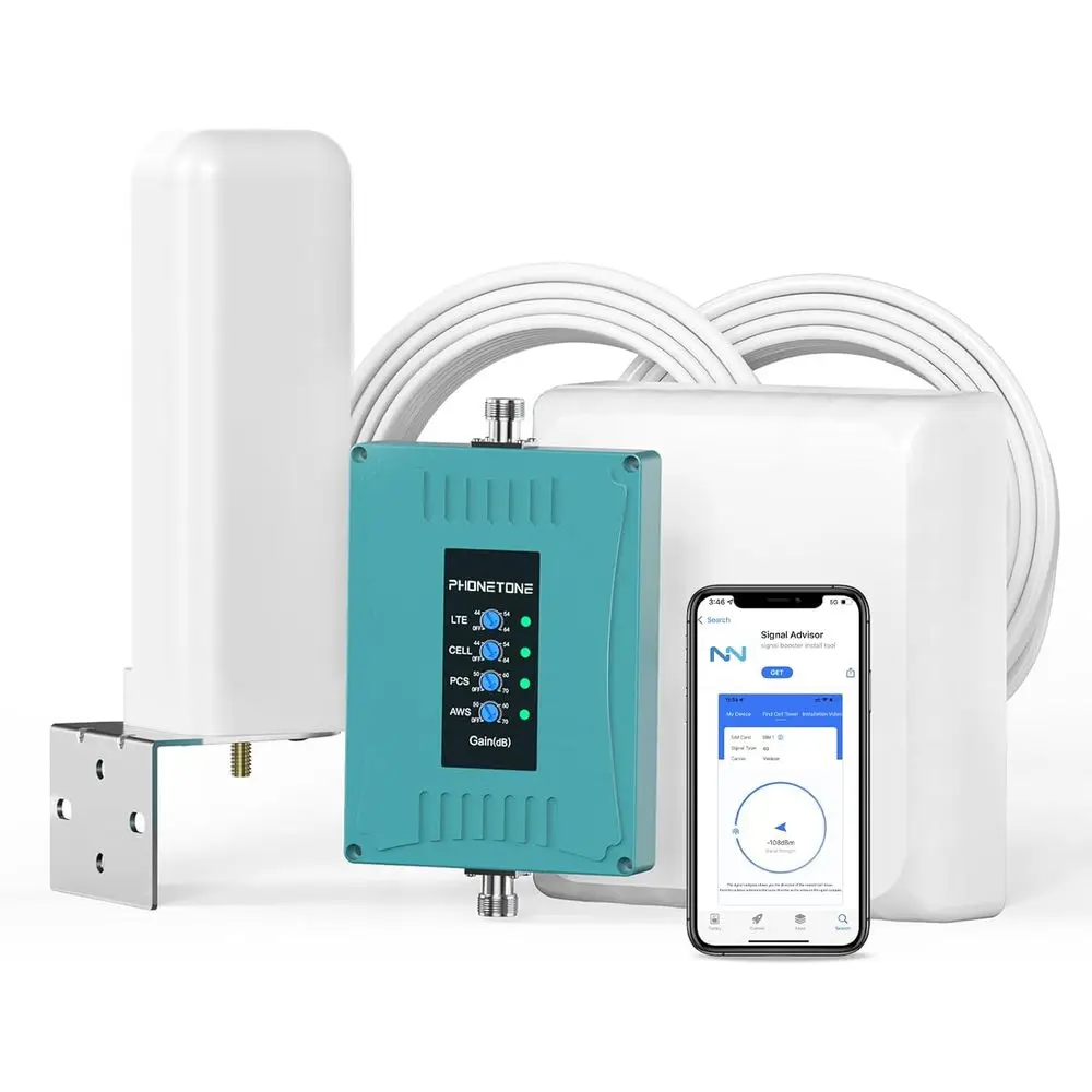 

5G/4G LTE 3G Signal Booster for Home/RV/Metal Buildings - Supports Bands 2, 4, 5, 12, 13, 17 - Compatible with Major Carriers