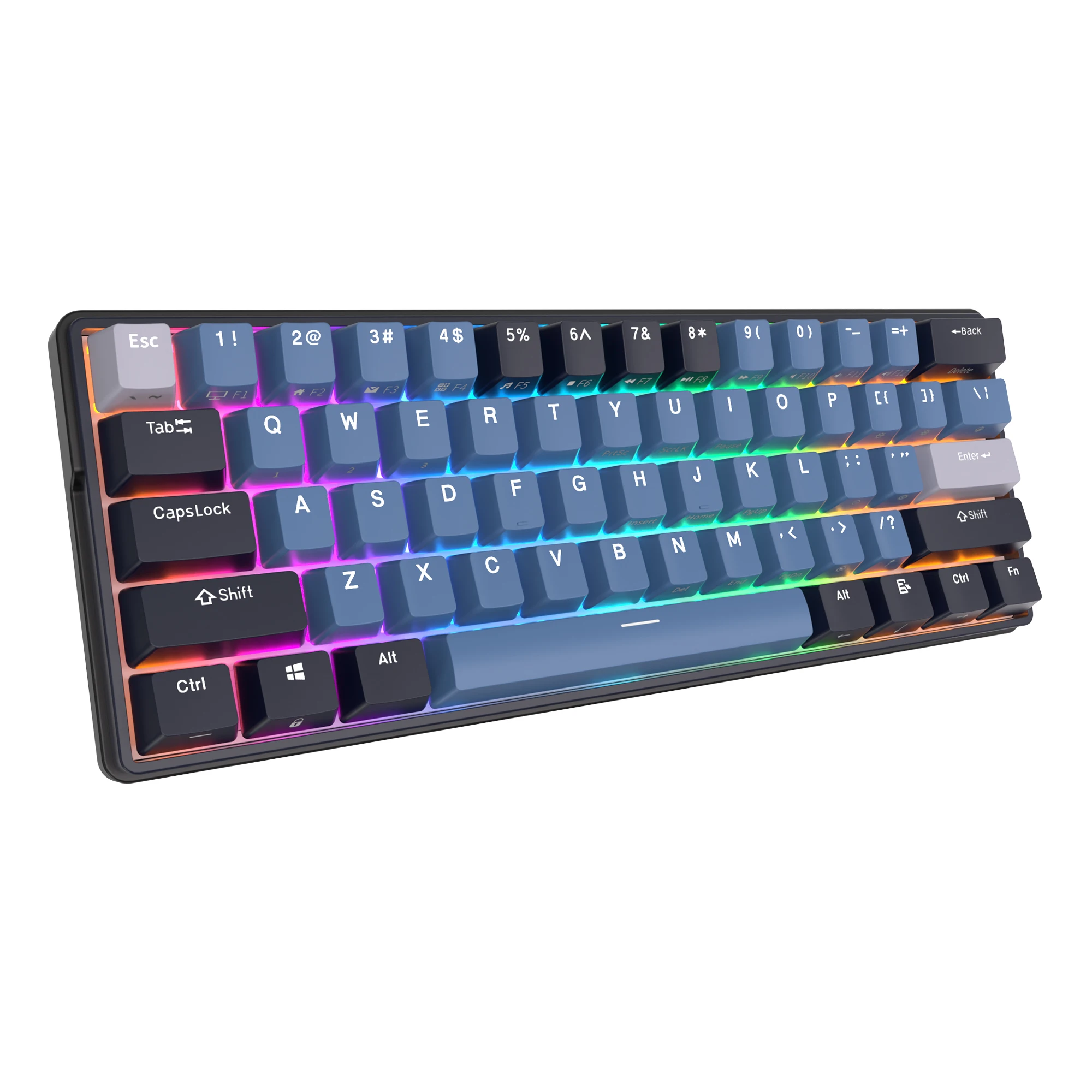 ROYAL KLUDGE RK61 Plus 2.4G Wireless Bluetooh Mechanical Keyboard 61 Keys 60% Compact RGB Backlit Hot-swappable Gaming Keyboards