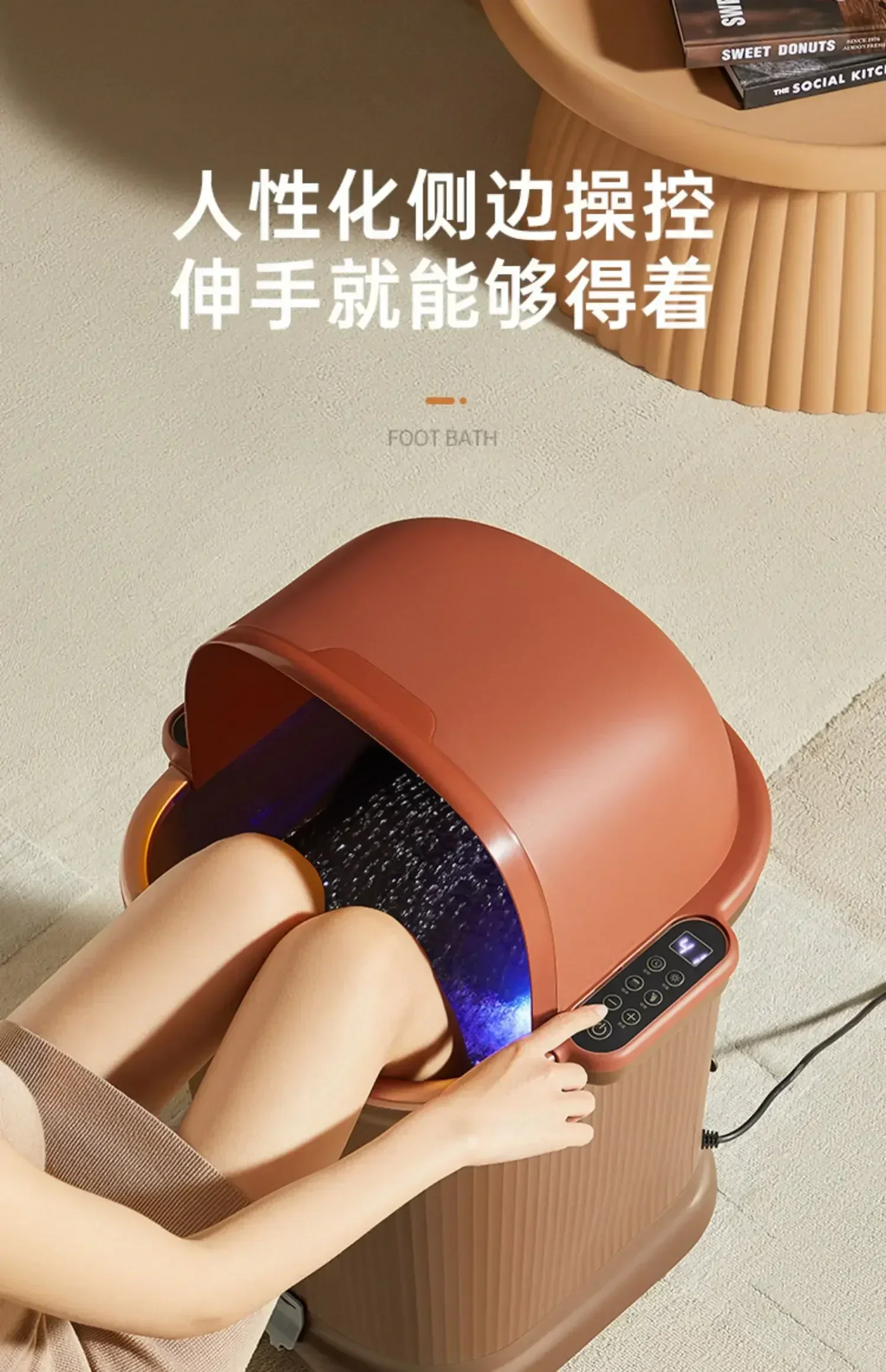 Высококачественное бытовое полностью автоматическое электрическое ведро для ванны для ног — постоянное температурное отопление, массаж икр