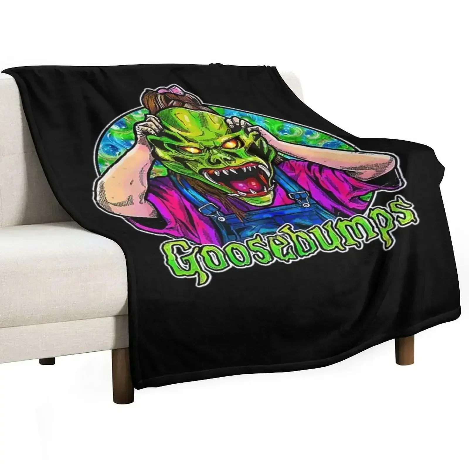 Goosebumps Throw Blanket funny gift Shaggy sofa bed Picnic Camping Quilt Blankets