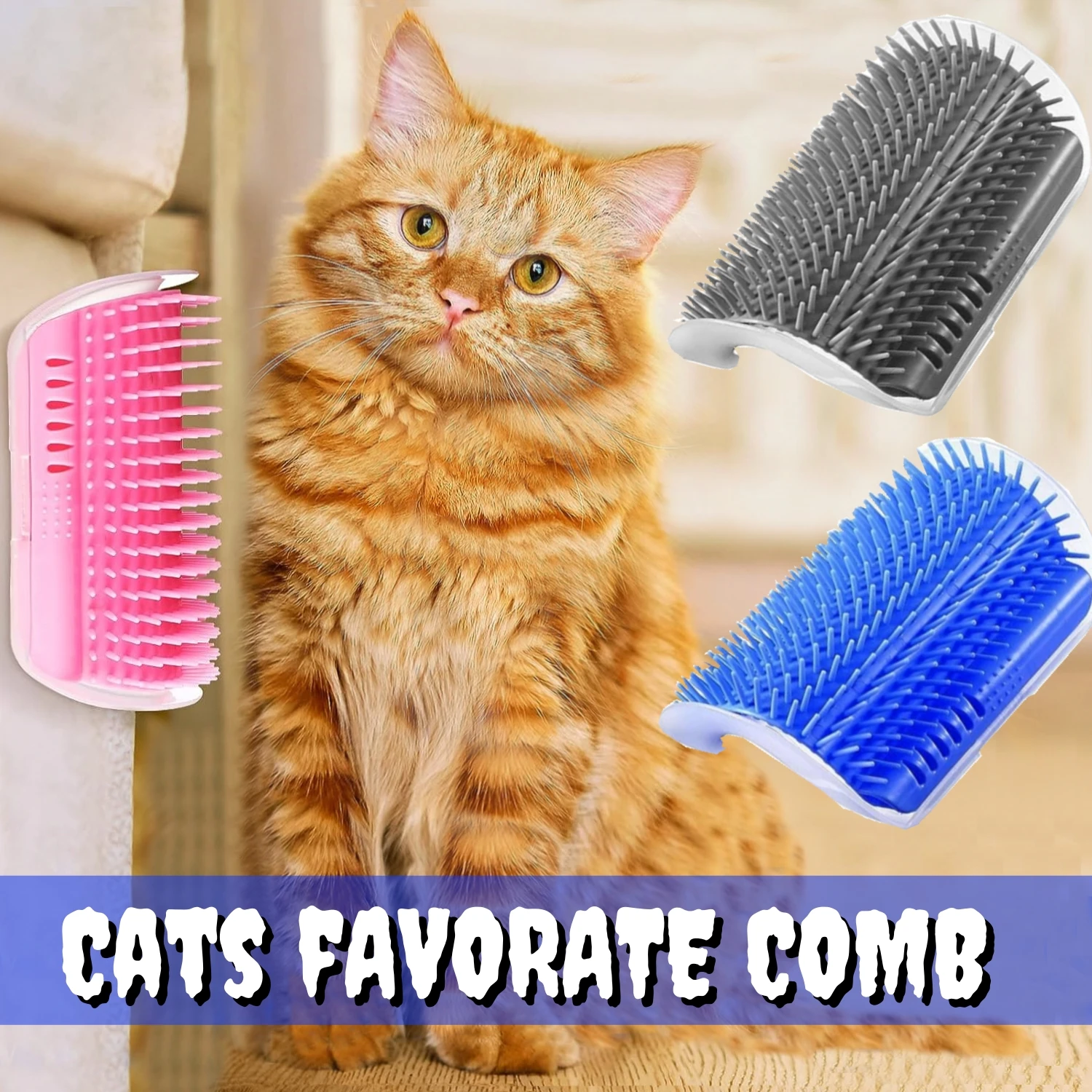 Szczotka do samodzielnego pielęgnowania kota, do narożników ścian, drapak do podbródka, miękka gumowa szczotka do masażu twarzy kociąt z kocimiętką, do narożników płaskich, do trzymania w ręce.