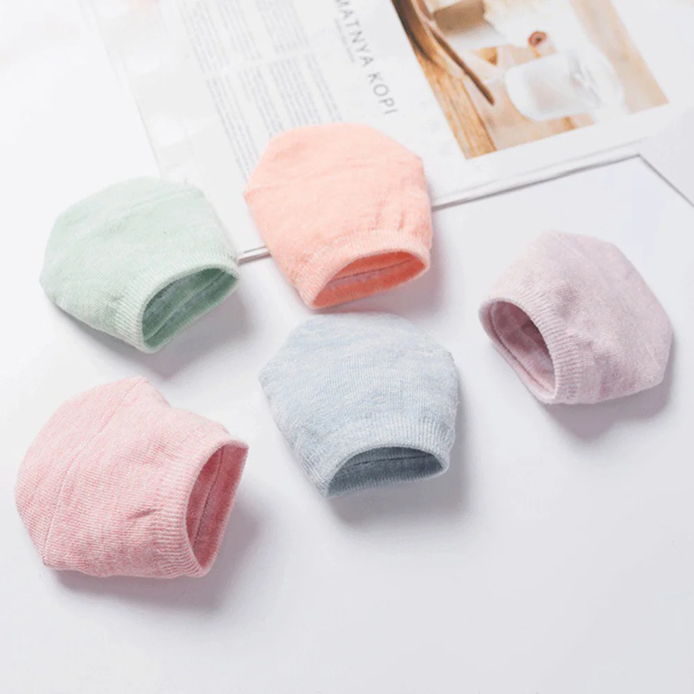 

Invisible Half Round Toe Socks Cotton Skidproof Non-Slip Half Socks for Heels Boat Shoes Slippers Assorted Color