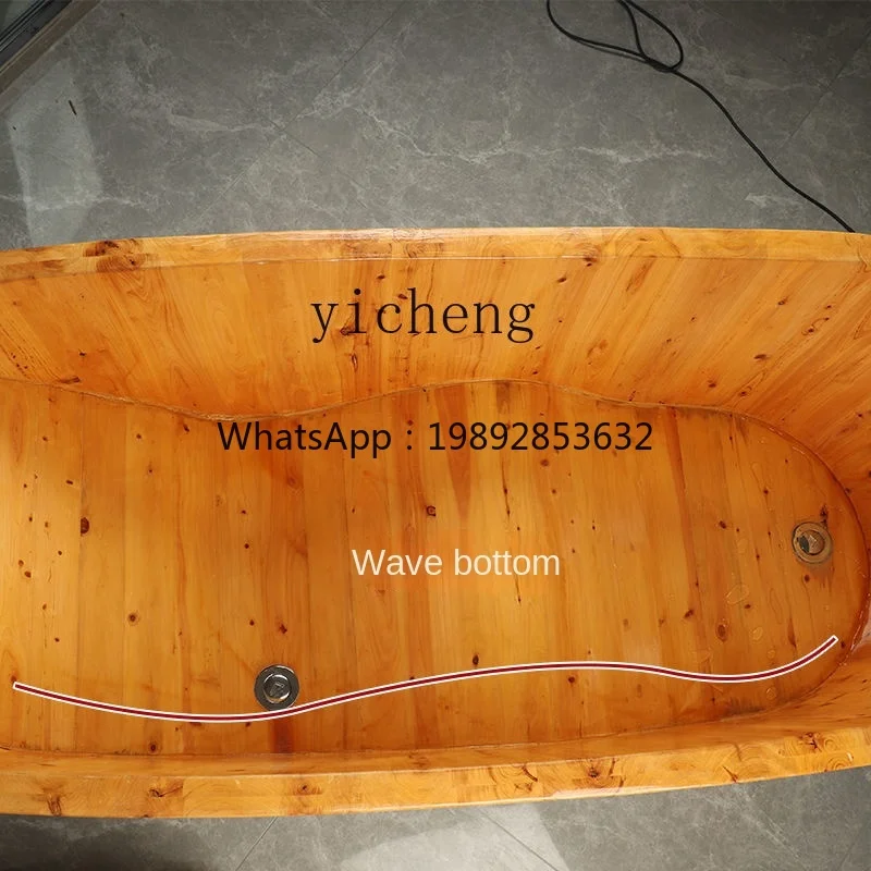 Barrel Bottom Wave Type Cedar Bath Wooden Barrel Bathtub Household Adult S Type Comfortable Barrel Bottom Bath
