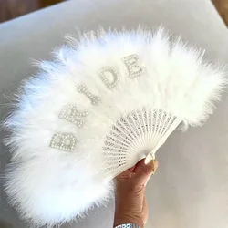 Bride Fluffy fan bachelorette hen party girls weekend bride to be wedding bridal shower decoration Photo props future Mrs gift