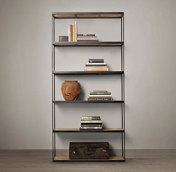 Creative iron bookshelf partition shelf, simple living room floor to ceiling screen, modern display rack