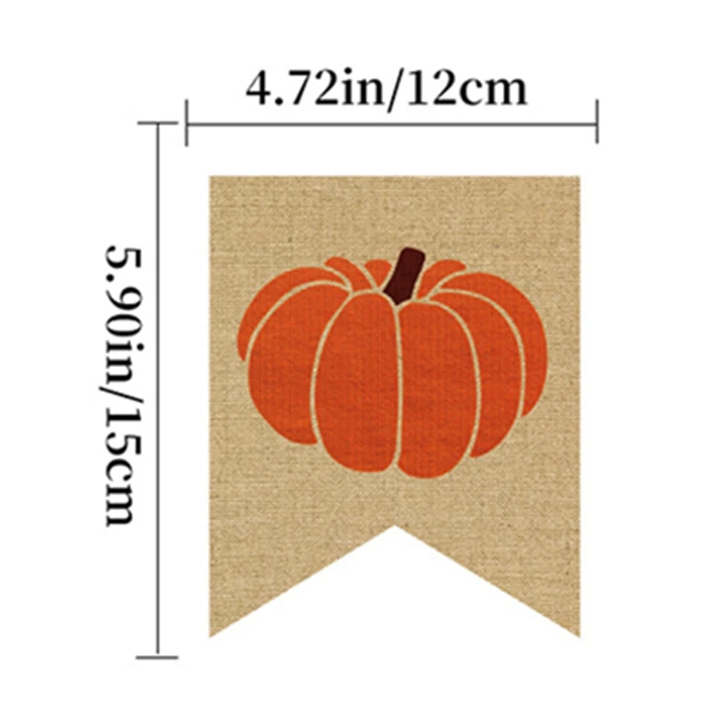 1 Piece Paper Fall Flag String Thanksgiving Maple Leaf Pumpkin Banner For Thanksgiving Party Decoration