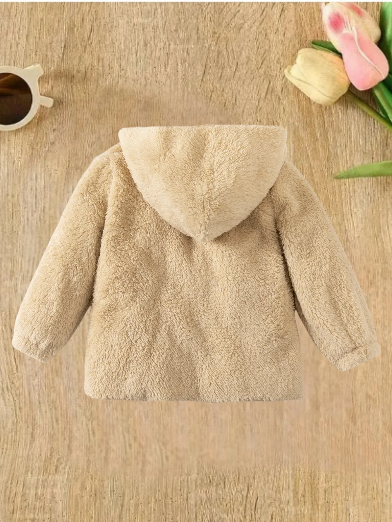 Children\'s girls Winter lamb wool thickened hooded cardigan long sleeves warm comfortable soft western style with loose coat