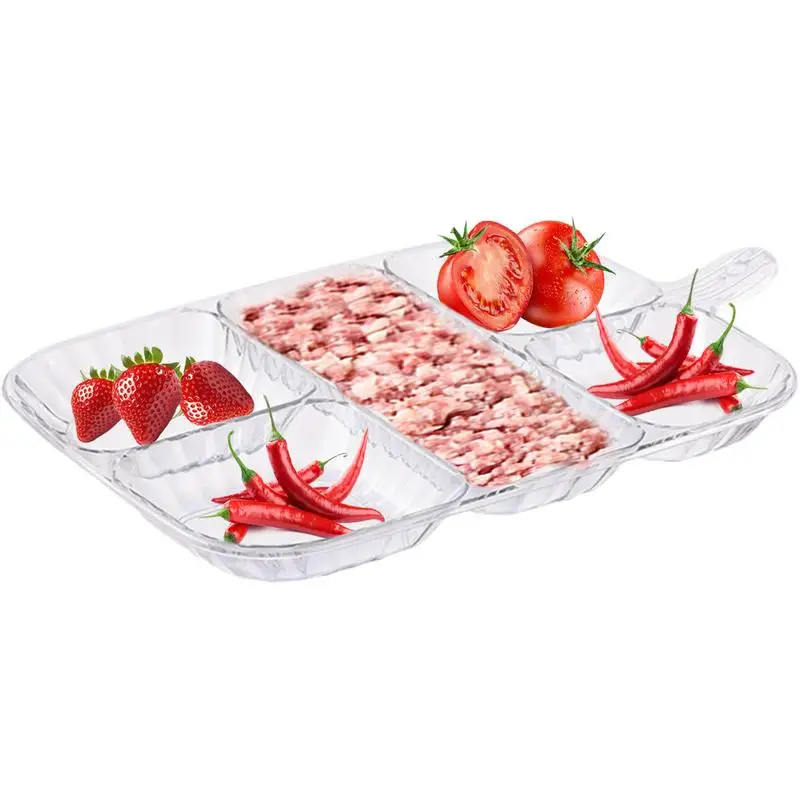 

Snack Platter Tray 5-Grid Fruit Divider Tray Separated Veggie Tray Food Compartment Tray For Onion Ginger Garlic Preparation