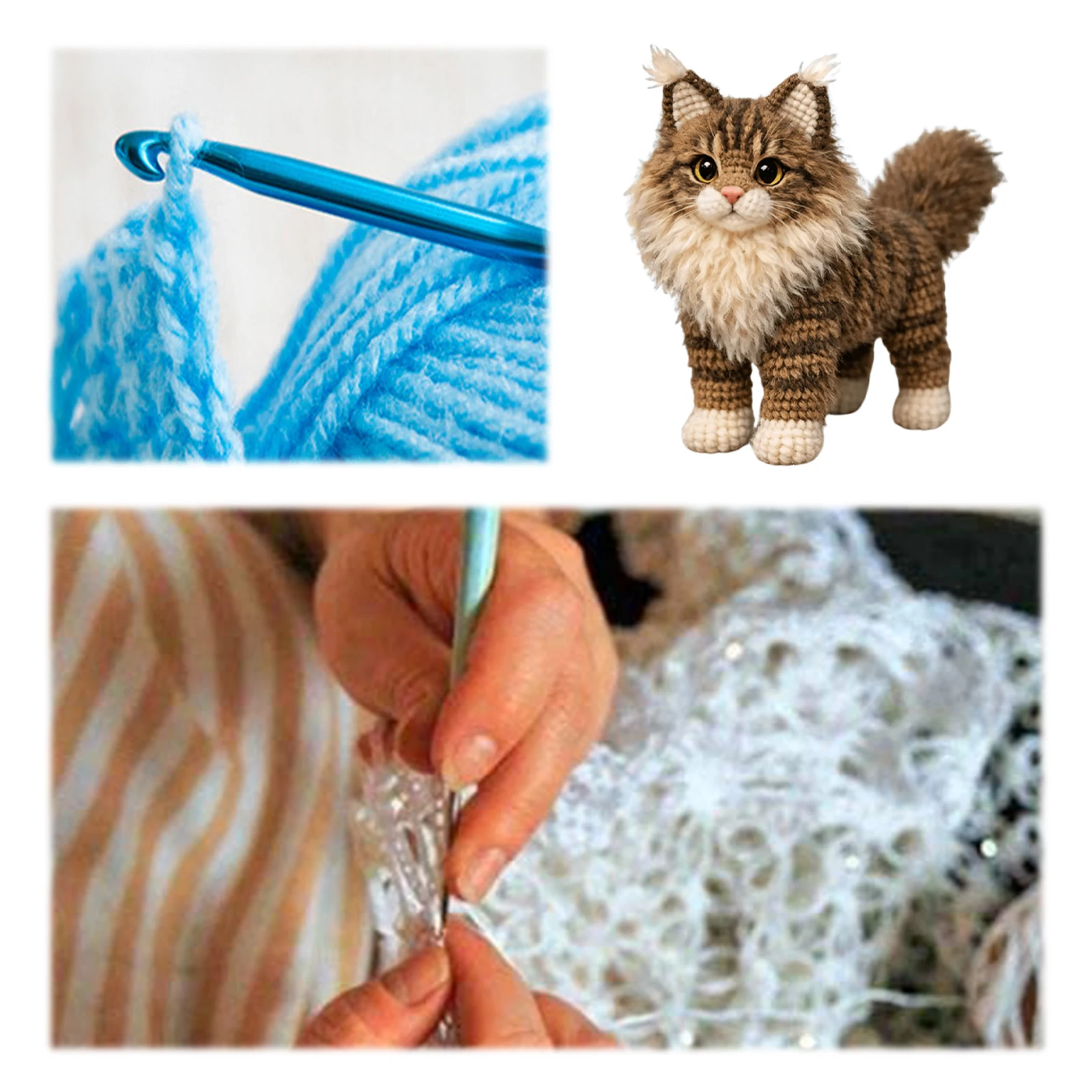Tabby Cat DIY Crochet Starter Kit for Beginners Adults Birthday Gifts Crocheting Knitting Kit W/ Step-by-Step Tutorials
