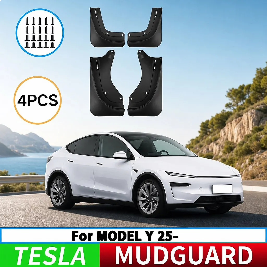 

For Tesla Model Y 2025 Refreshed Edition Mud Flaps Splash Guards Front Rear Set 4Pcs Car Accessories