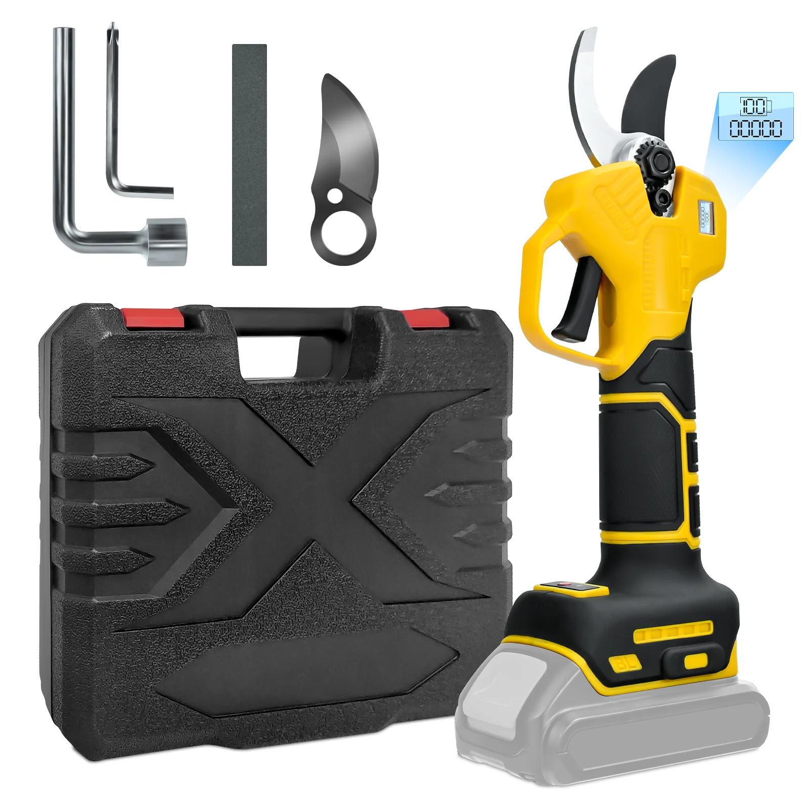 

30mm Brushless Electric Pruning Shears 2 Gears Cordless Scissors Fruit Tree Bonsai Pruning For Dewalt 20V Battery (No Battery)