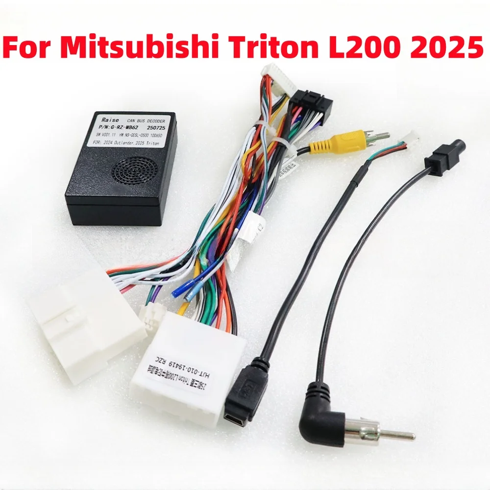 Canbus Box RZ-MB62 For Mitsubishi Triton L200 2025 Android 2 Din GPS Radio Car 16 Pin Wiring Harness Adapter