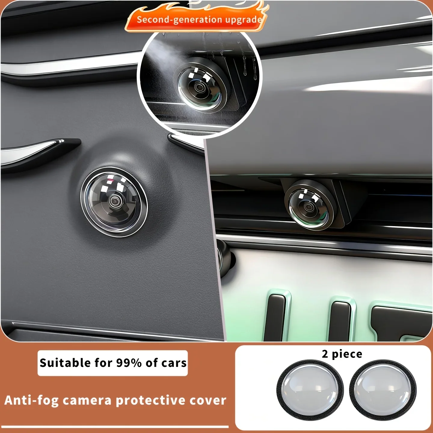 2pcs Car Camera Protective Cover Reverse Camera Lens Dustproof Anti-scratch Protective Film Car Exterior Accessories