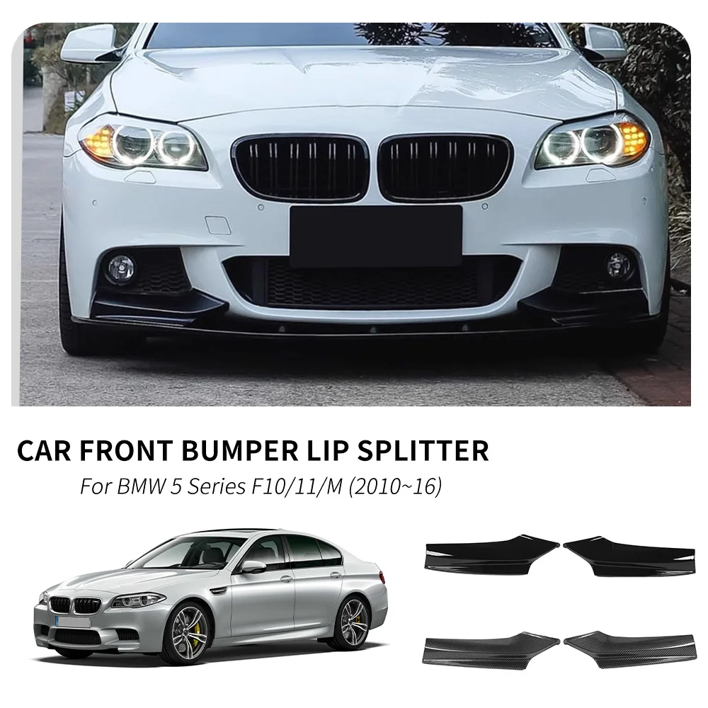 

ABS for 5 Series F10 F11 M Sport 520i 530i 2010-2016 Pair Front Bumper Lip Spoiler Reduce Wind Resistance Bumper Corner Splitter