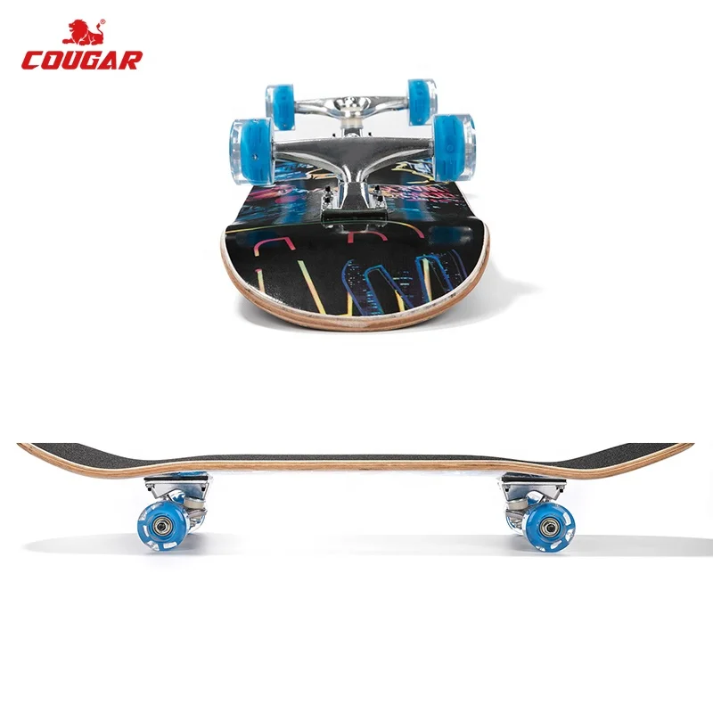 Skateboards 31 Inch Complete Skateboard Double Kick Skate Board 7 Layer Maple Deck Skateboard for Kids Beginners