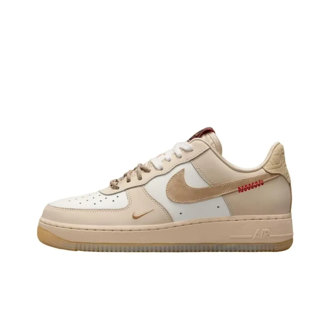 Nike Air Force 1 Low Men's and Women's Comfortable wearable versatile fashion casual board shoes khaki color