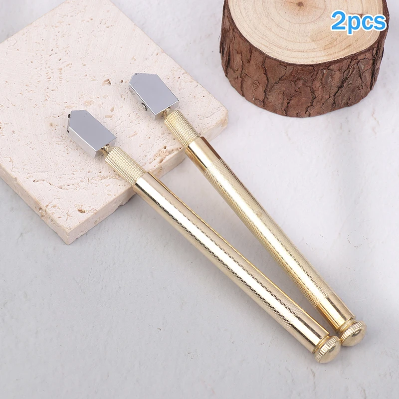 2Pcs Glass Cutter with Anti-Skid Handle for Cutting Glass Minerals Hard Surfaces - Cutting Tool for Home Improvement