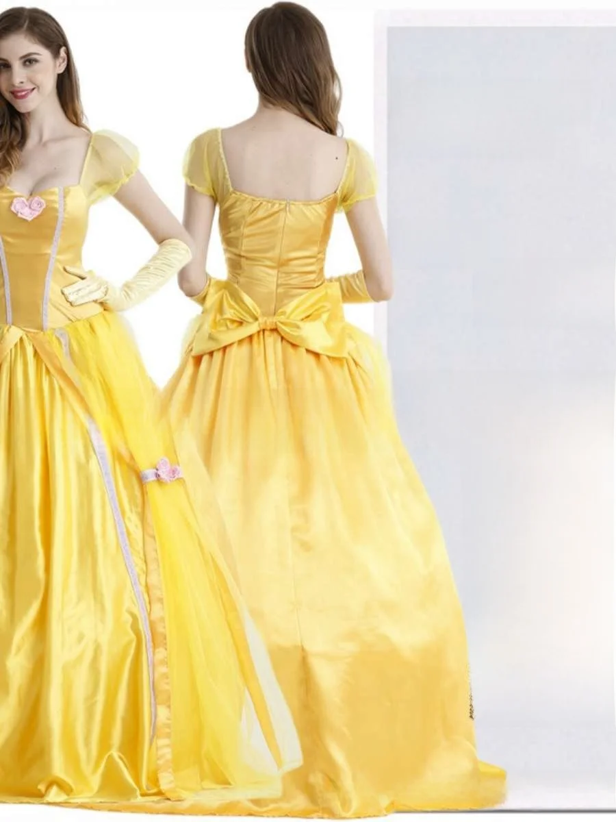 Adulto Beau And the Beast Belle Princ Dr loween Costume Cotone Anime Dr Abbigliamento tradizionale cinese da donna