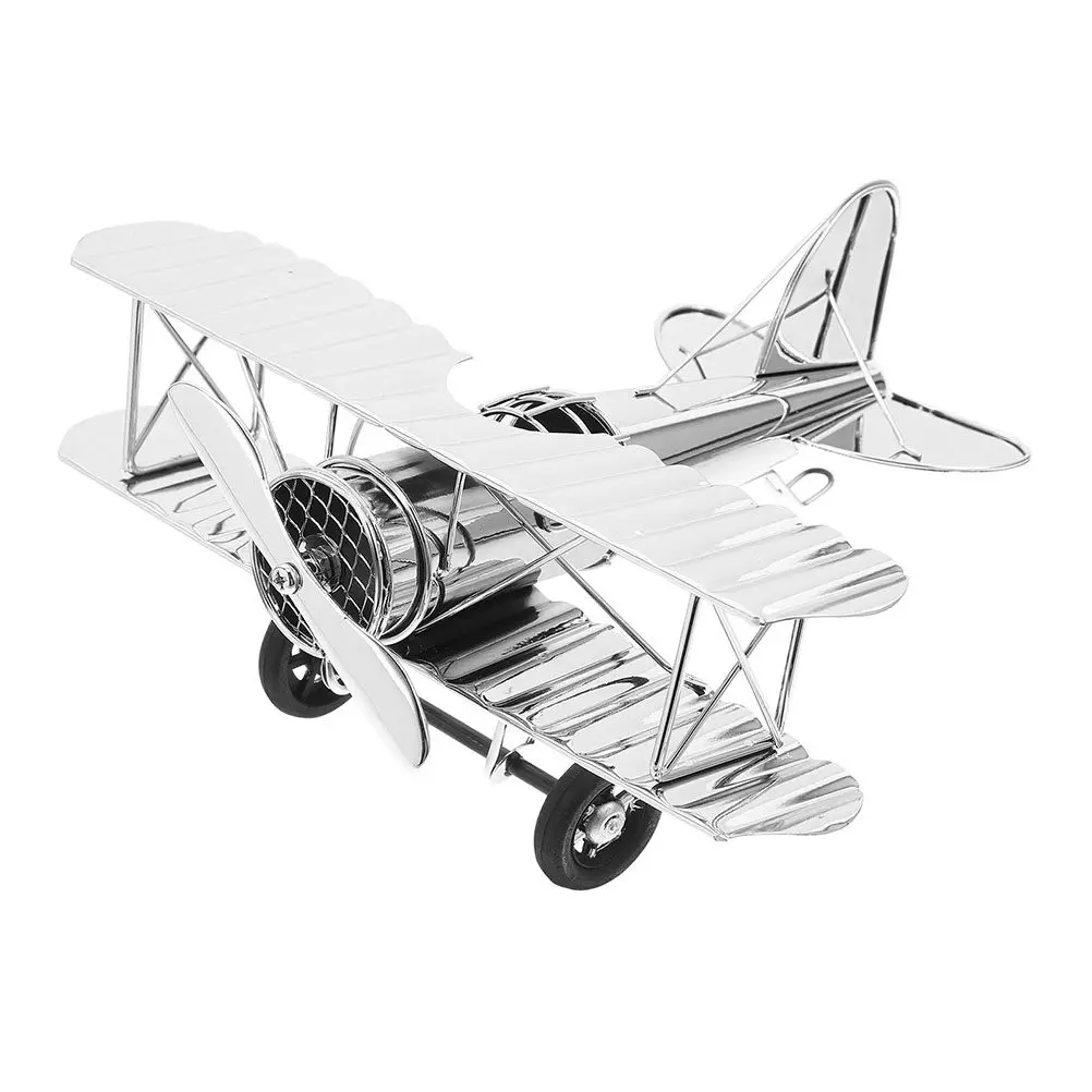 

Vintage Iron Aircraft Desktop Ornament Retro Airplane Metal Plane Decoration Unique Aviation Enthusiast Gift Home