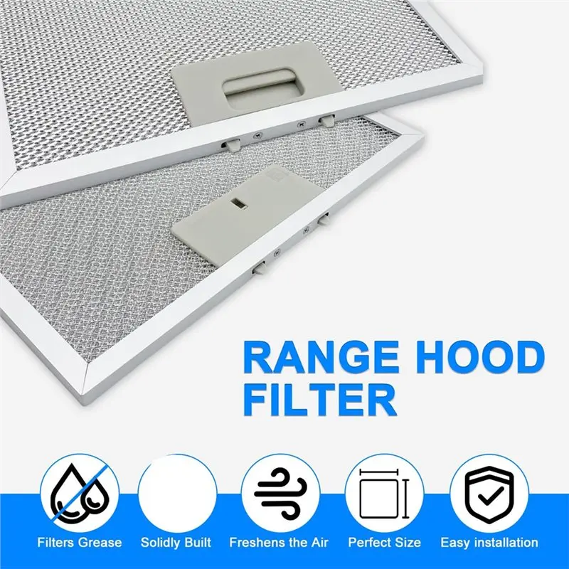 ABJN-Cooker Replacement Filter 2 Pack Cooker Hood Filter Replacement 320X260x9mm, 5 Layer Extractor Fan Filters Mesh