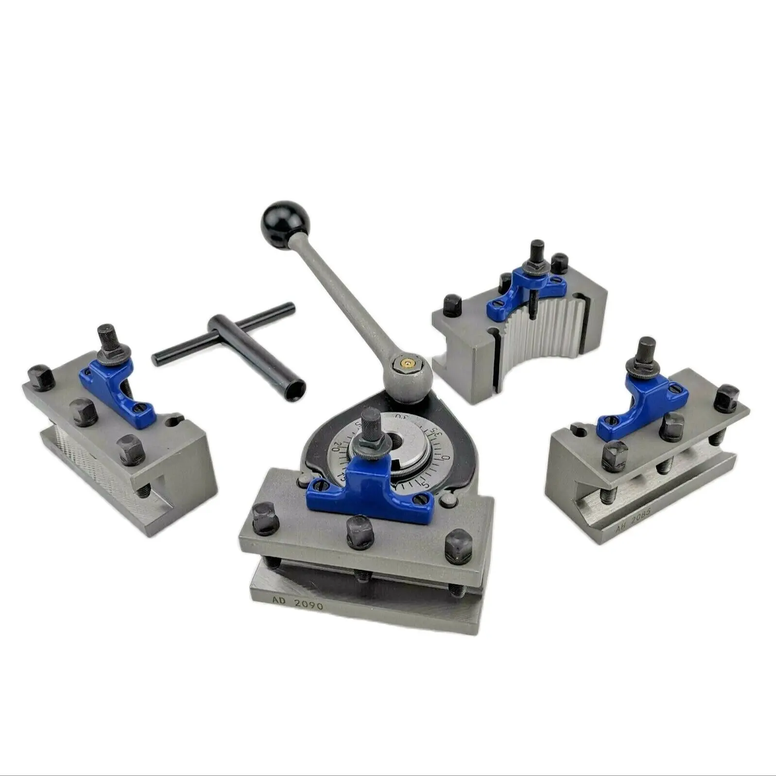 A Type Quick Change Tool Lathe Swing Dia.150~300mm QCT Post Turret Kits Include 1pcs Tool Post+4pcs Tool Holders TOOA1