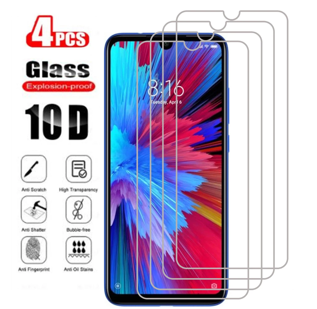 4Pcs Protection Glass For Xiaomi Redmi 6 6A 7 7A 8A 8 Note 7S Pro 8T 2021 Note8 Tempered Screen Protective Protector Cover Film