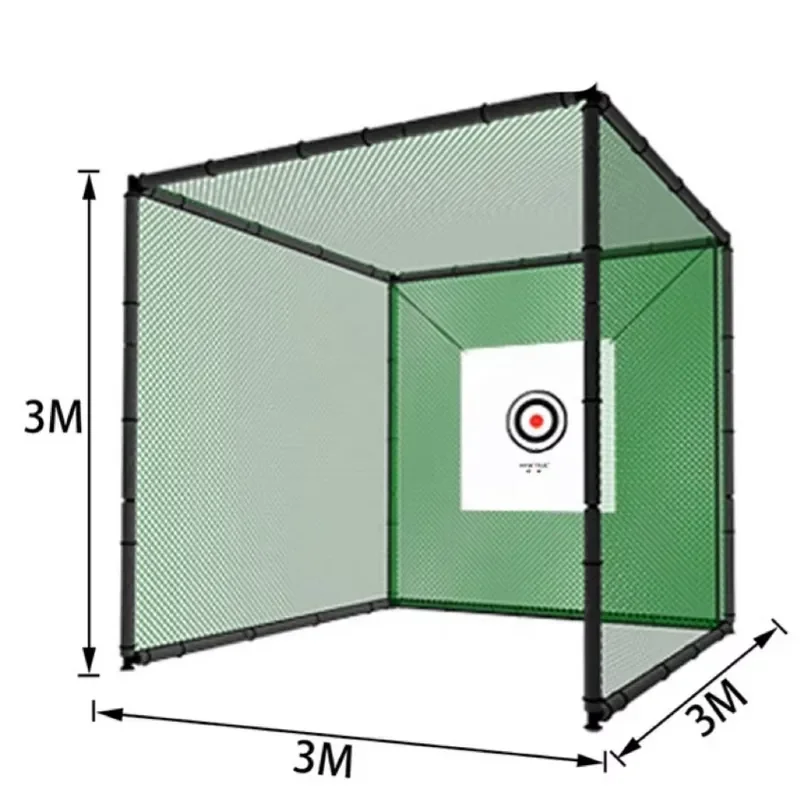 3x3m Heavy Duty Golf Practice Net Outdoor Driving Cage Return Hitting Target for Backyard Training Equipment Durable Mesh