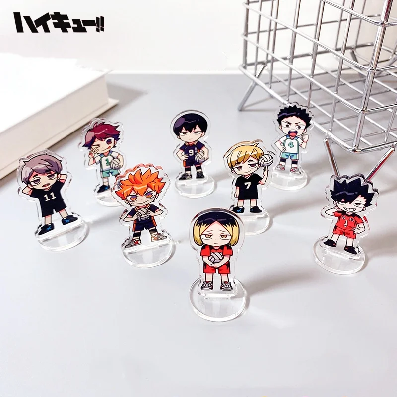 Anime Haikyuu 5CM 2D Acrylic Mini Wall-Mounted Figurine with Cute Characters for Tabletop Decoration and Color-Coded Tasks