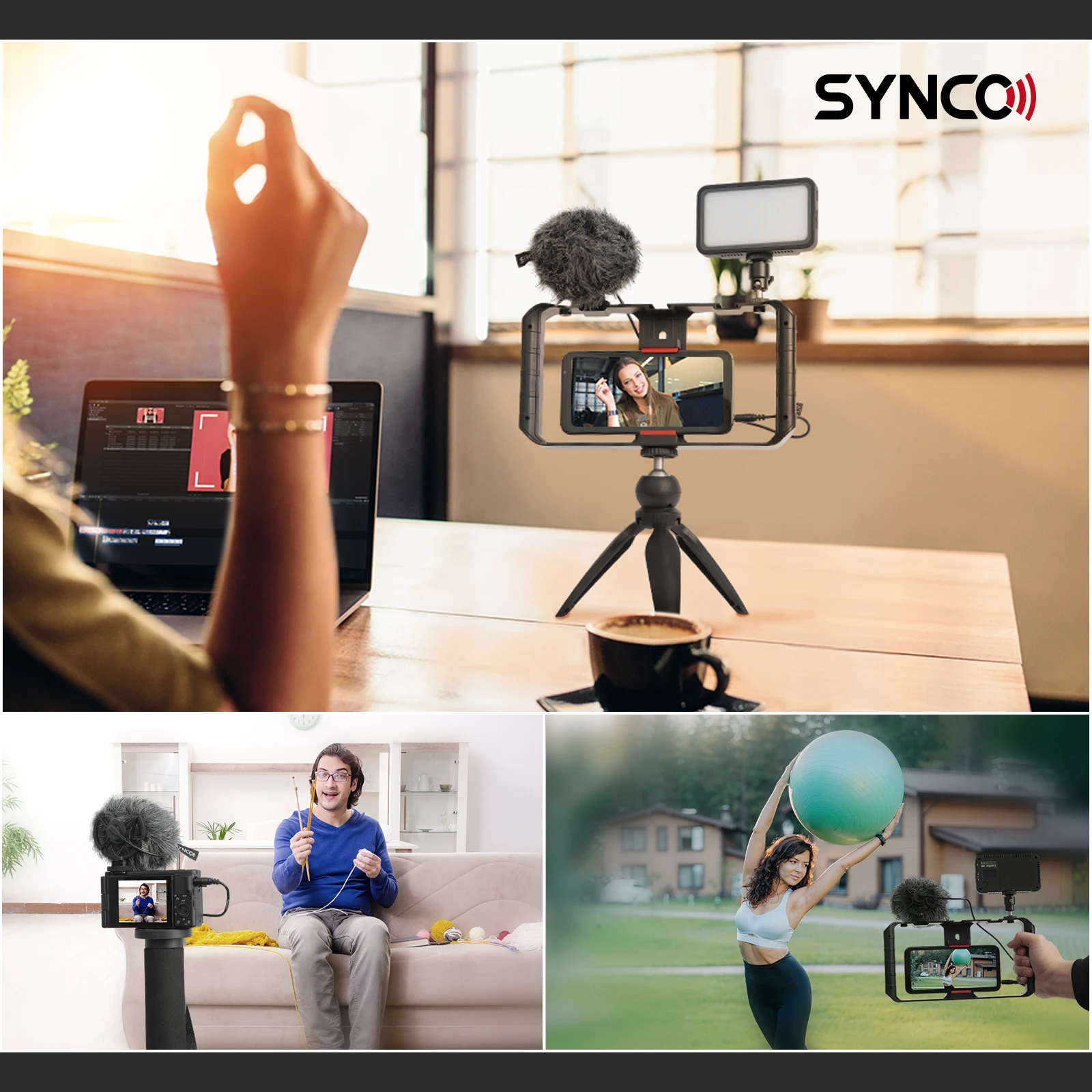 Synco M1S ميكروفون بندقية القلب ل آيفون أندرويد الهاتف الذكي كانون نيكون سوني DSLR كاميرا المستهلك كاميرا الكمبيوتر Mic MM1