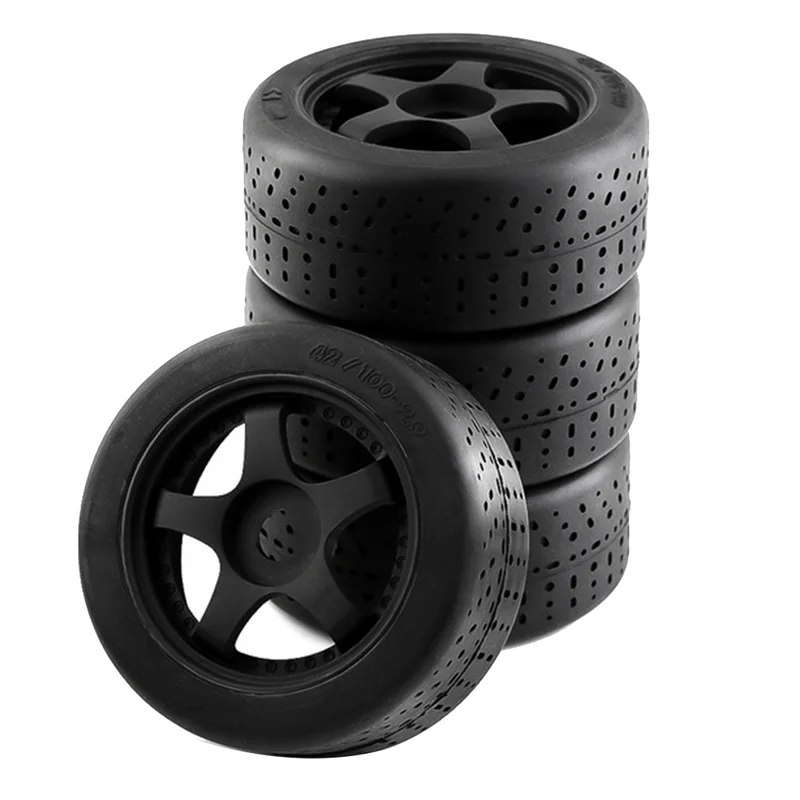 4Pcs Plastic Wheel Rubber Tire for ARRMA 1/7 INFRACTION 6S F1 LIMITLESS RC Car,Black