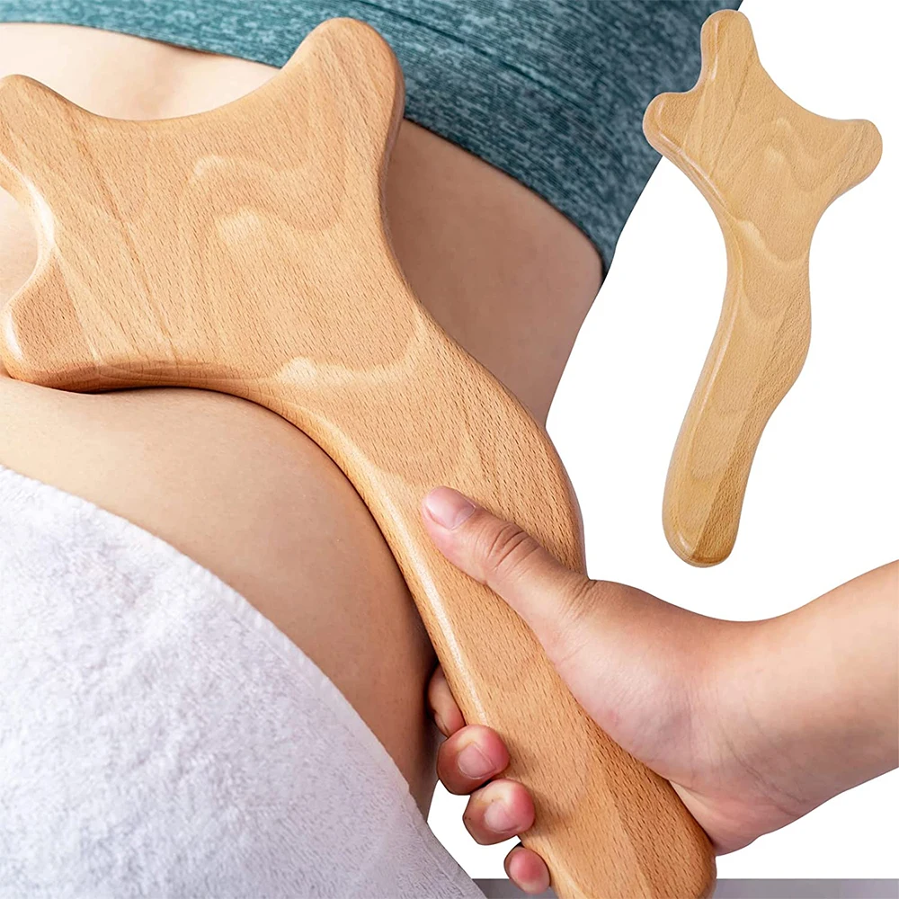 

1PCS Wooden Gua Sha Massage Tool Anti Cellulite Massager Wood Therapy Lymphatic Drainage Paddle Body Shaping Muscle Relaxation