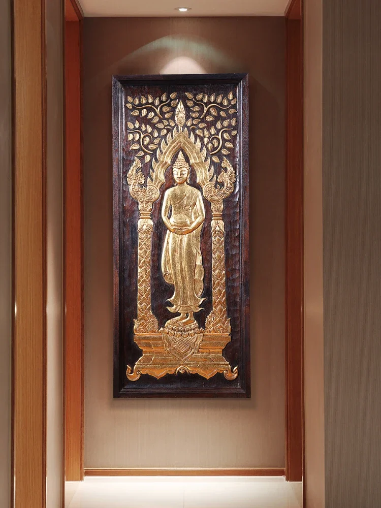 Handmade Embossed Buddha Statue Hanging Painting Home Hallway Corridor Wall Decorative Painting