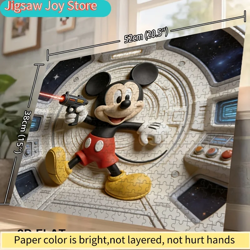 ภาพพิมพ์ตกแต่งบ้าน 2D ลายดิสนีย์ สติทช์ และมิกกี้เมาส์, จิ๊กซอว์ 2D แบบแบน, ดิสนีย์, ปริศนาสำหรับผู้ใหญ่, ของขวัญสำหรับคนที่คุณรัก
