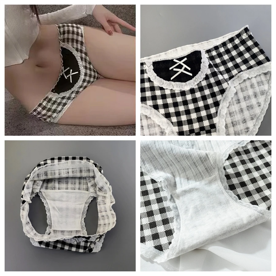 3ks/sada bavlněných dívčích kalhotek s motýlím vzorem, sexy design, unikátní dámské kalhotky se středním pasem, prodyšné dívčí spodní prádlo, měkké spodní prádlo - náhled 5