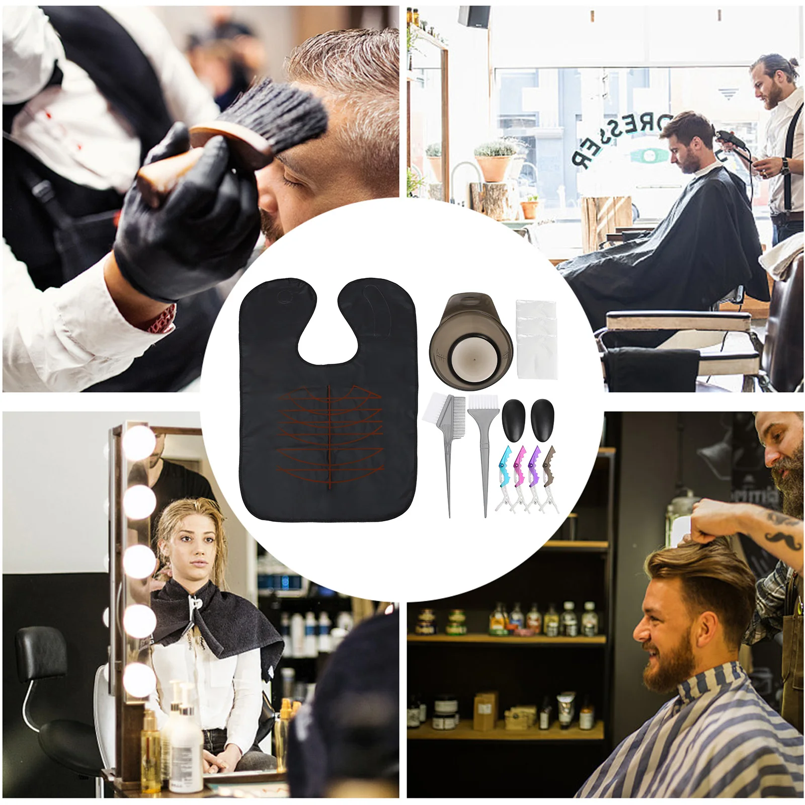 

1 set 1 Set Hair Dyeing Kit Premium Hair Coloring Tools Bowl Brush Comb Salon Home Use Tinting Set Dye Tools Gift For Beginners