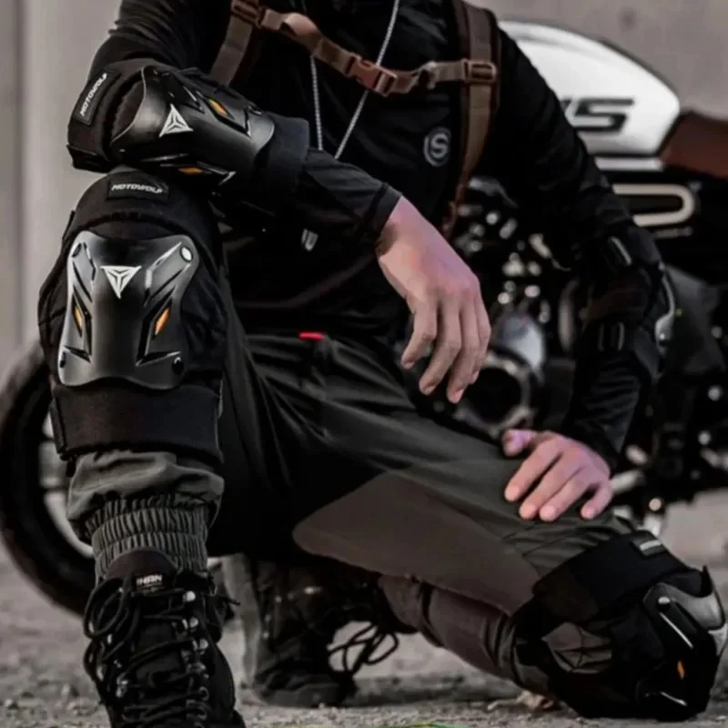 Motorcylist Knee Elbow Protector 4Pcs Set Motorcycle Motocross Off-Road Riding Skating Safety Protective Gear Sport Equipment