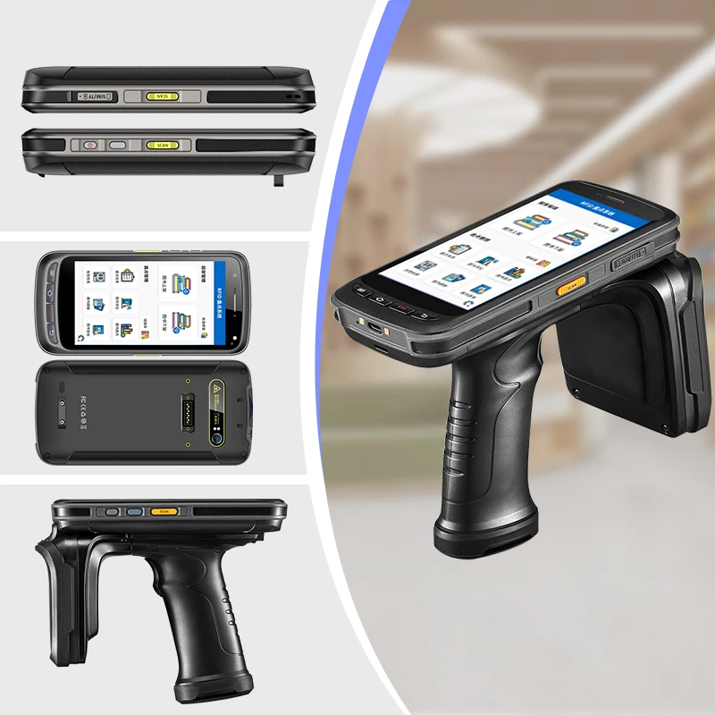 Portable Lightweight EfficientMHz UHF RFID Handheld Inventory Scanner Library Book Management Data Collector PDA