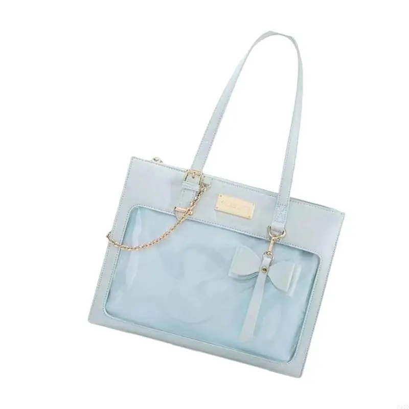 

340D Campus Bowknot Shoulder Bag Itabag Clear Window Pin Display Student Handbag