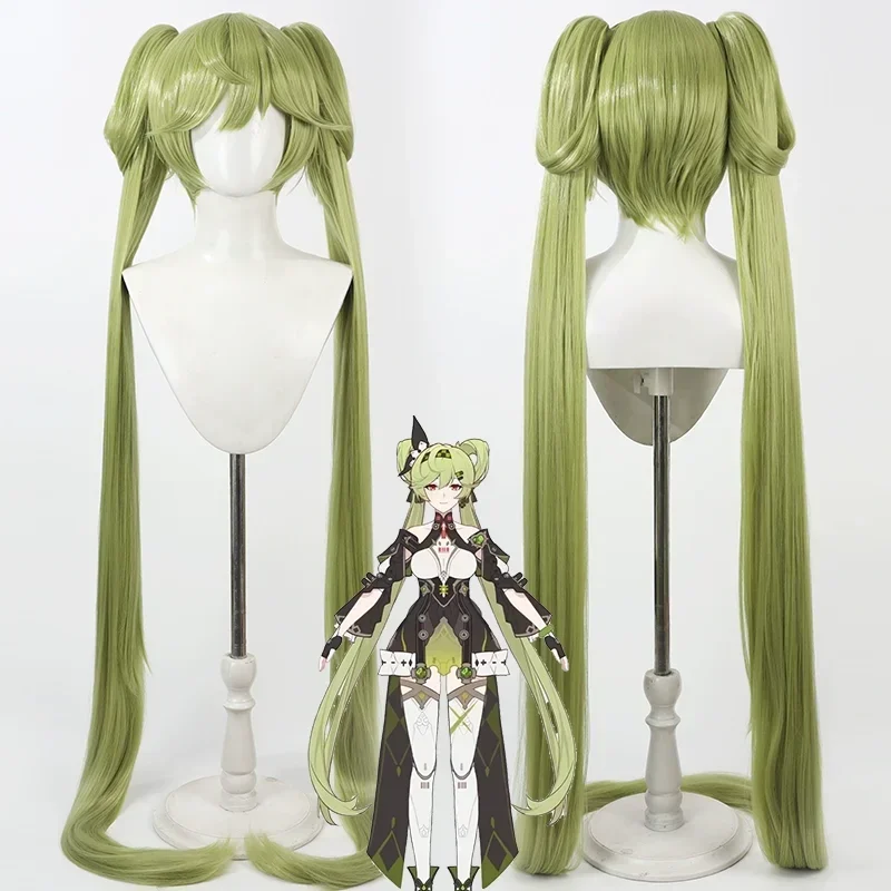

CosplayAI Hyperion Cosplay Wig Honkai Impact Green Double Ponytail 120cm Heat Resistant Synthetic Hair Halloween Party Wig Prop