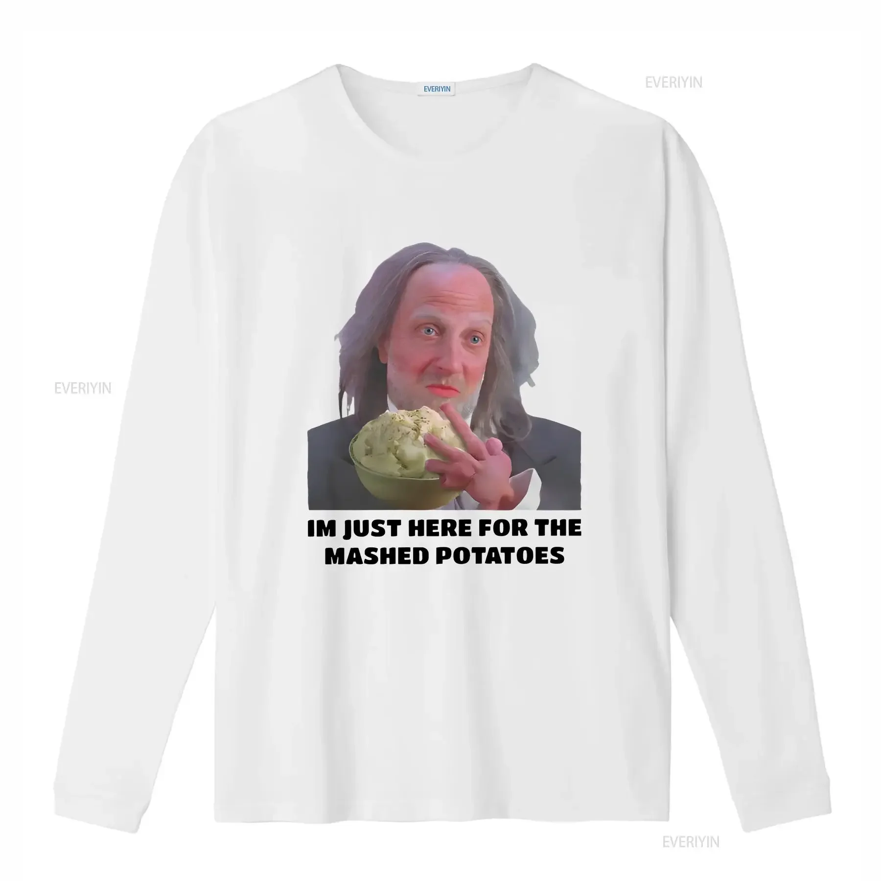 Im Just Here For The Mashed Potatoes Scary Movie Heavy Cotton T Shirt vintage Washed Stretched Top For Everyday Wear graphic