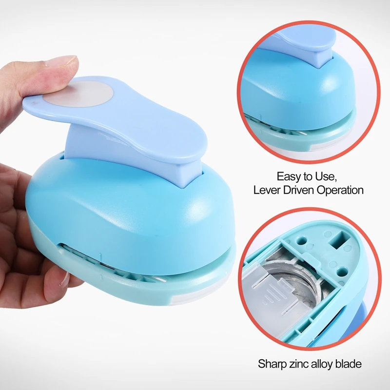 Circle Paper Punch, 5 PCS Circle Punches For Paper Crafts, 5 Different Size Circle Hole Punch,Random Colors